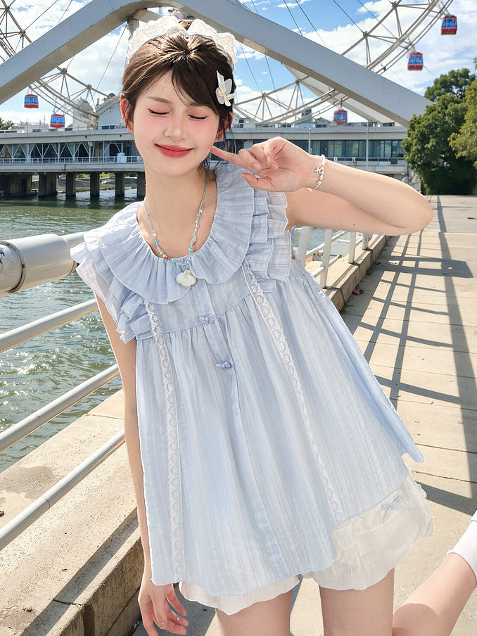 Coquette Ruffle Collar Babydoll Blouse
