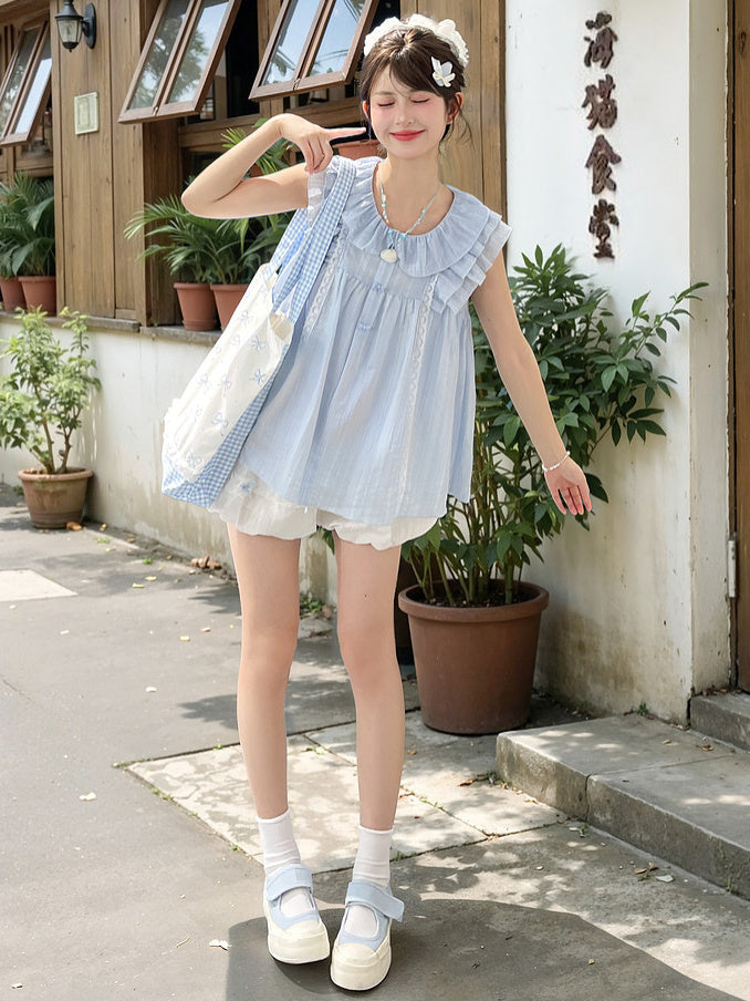 Coquette Ruffle Collar Babydoll Blouse