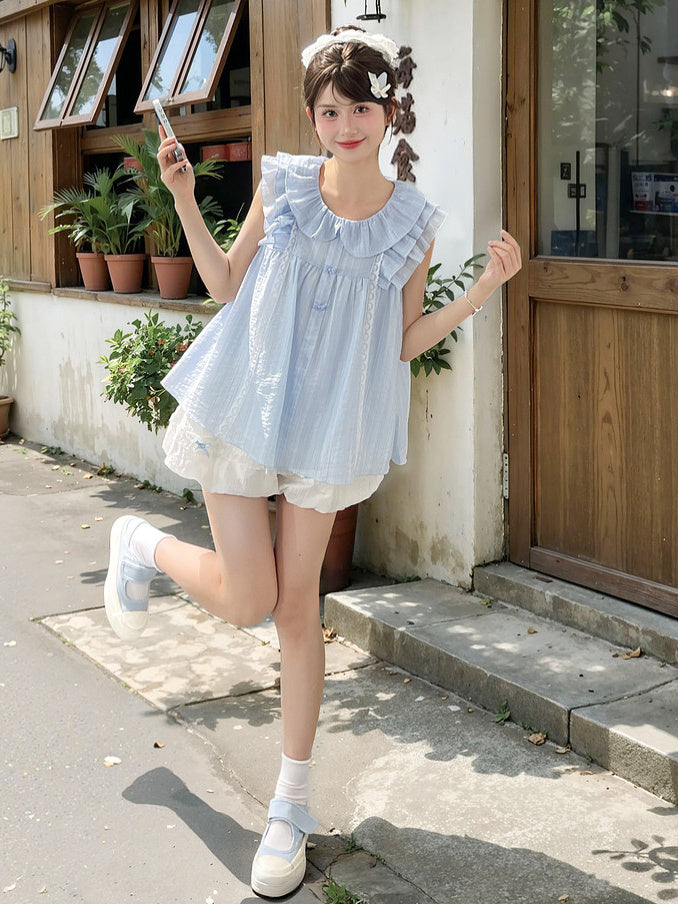 Coquette Ruffle Collar Babydoll Blouse