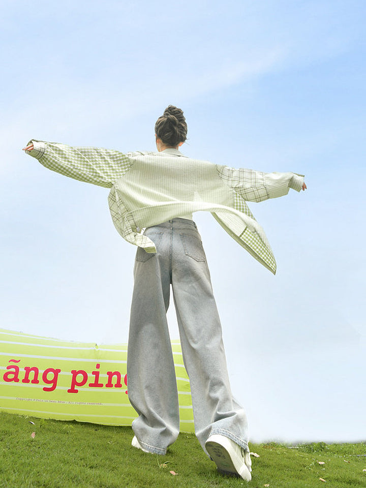 Kawaii Animal Appliqué Wide Leg Jeans