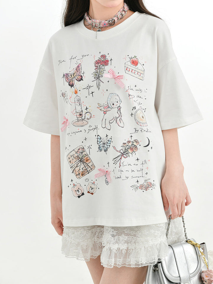 Coquette Doodle Graphic T-Shirt