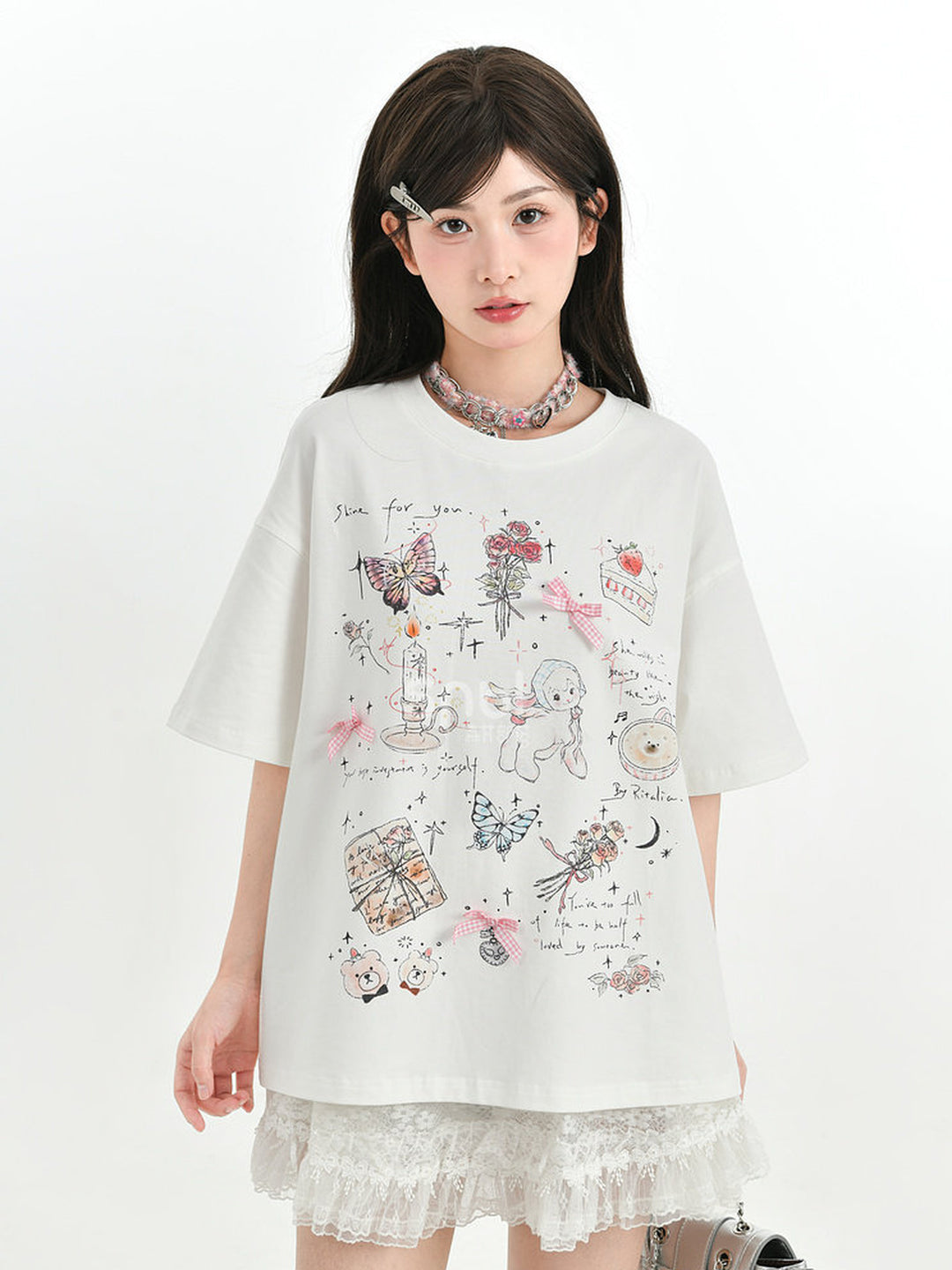 Coquette Doodle Graphic T-Shirt