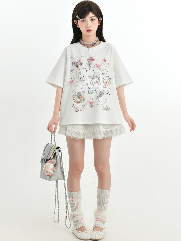 Coquette Doodle Graphic T-Shirt