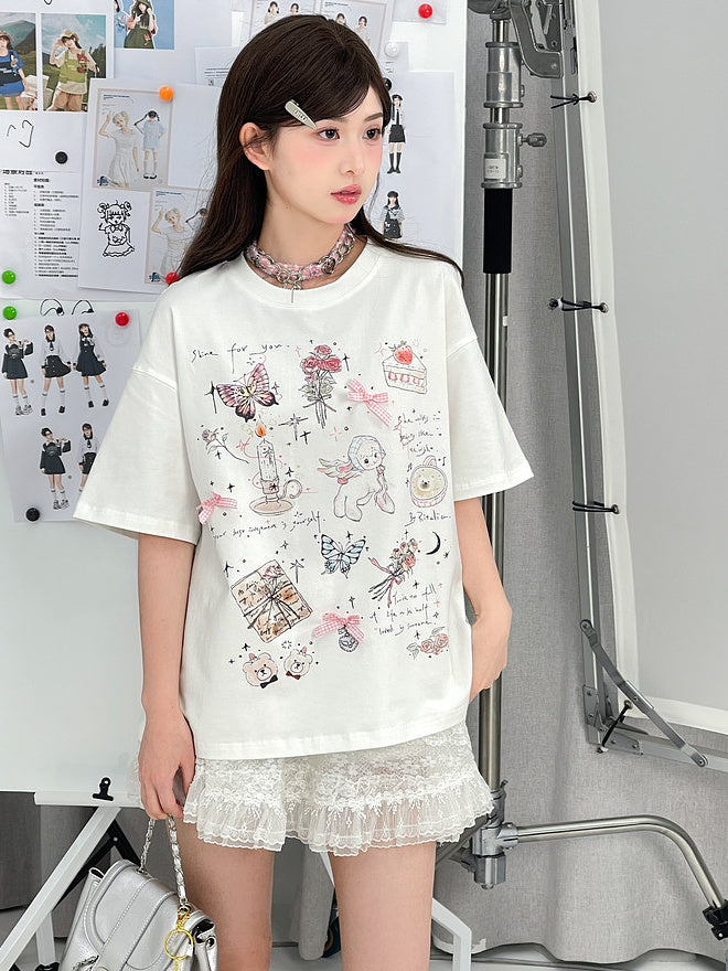 Coquette Doodle Graphic T-Shirt