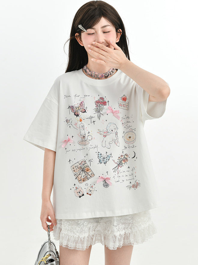 Coquette Doodle Graphic T-Shirt