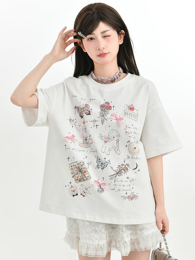 Coquette Doodle Graphic T-Shirt