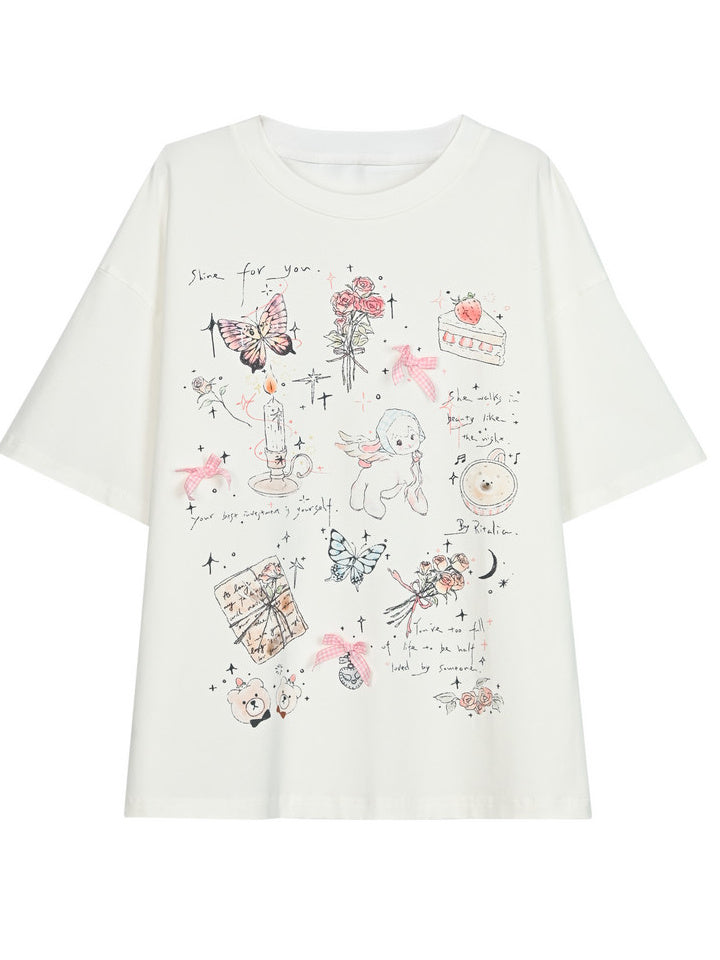 Coquette Doodle Graphic T-Shirt
