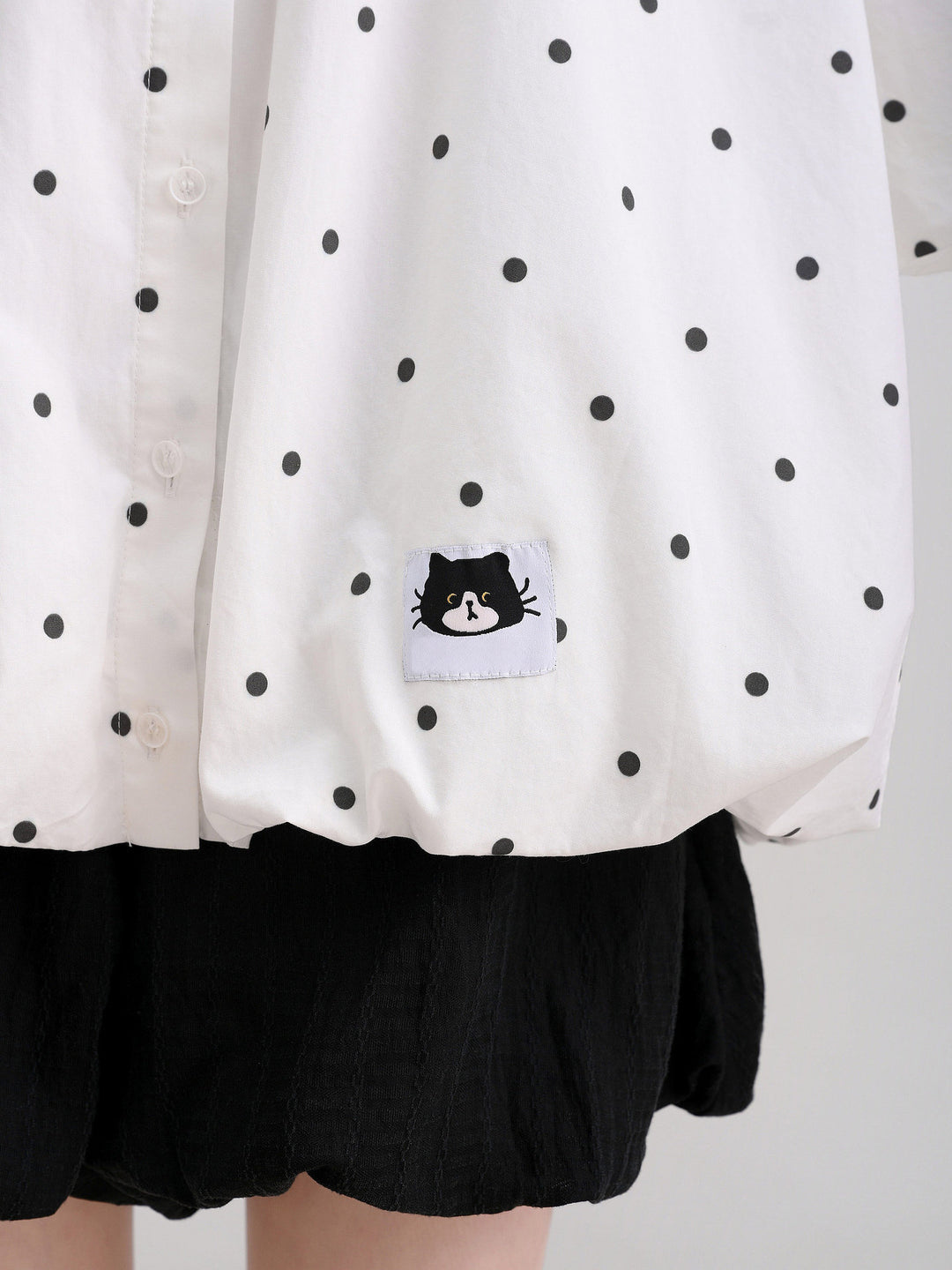 Polka Dot Cat Tie Shirt