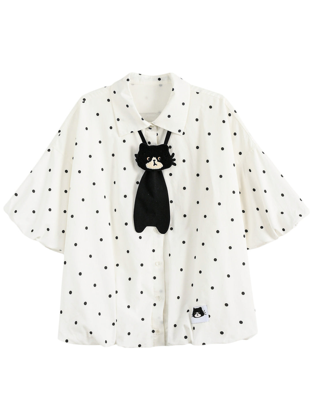 Polka Dot Cat Tie Shirt