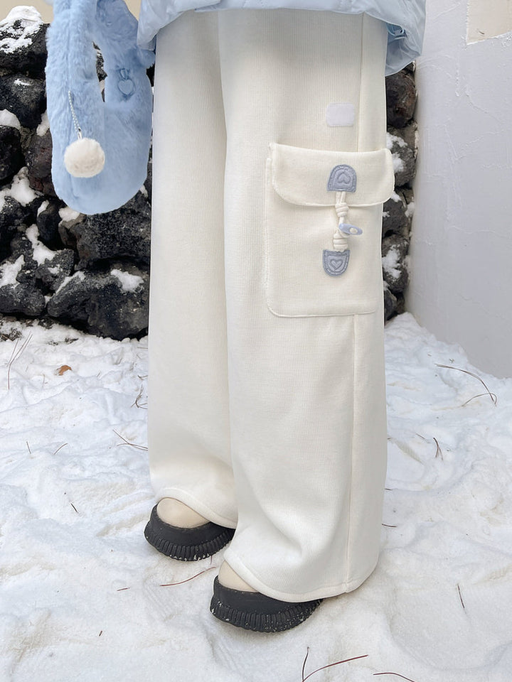Kawaii Kitten Pocket Wide Leg Pants