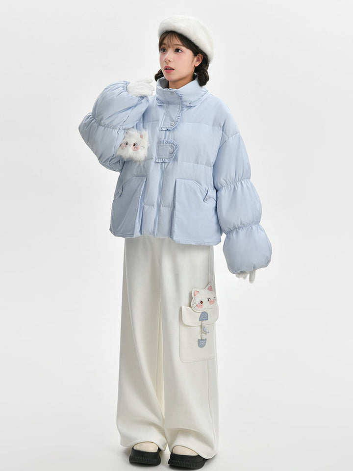 Kawaii Kitten Pocket Wide Leg Pants