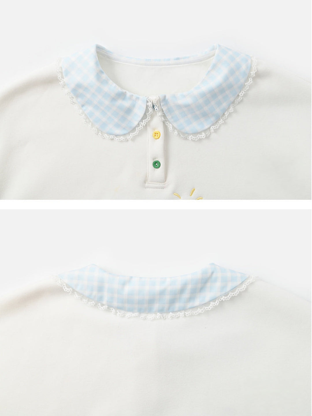Snowman Appliqué Peter Pan Collar Sweatshirt