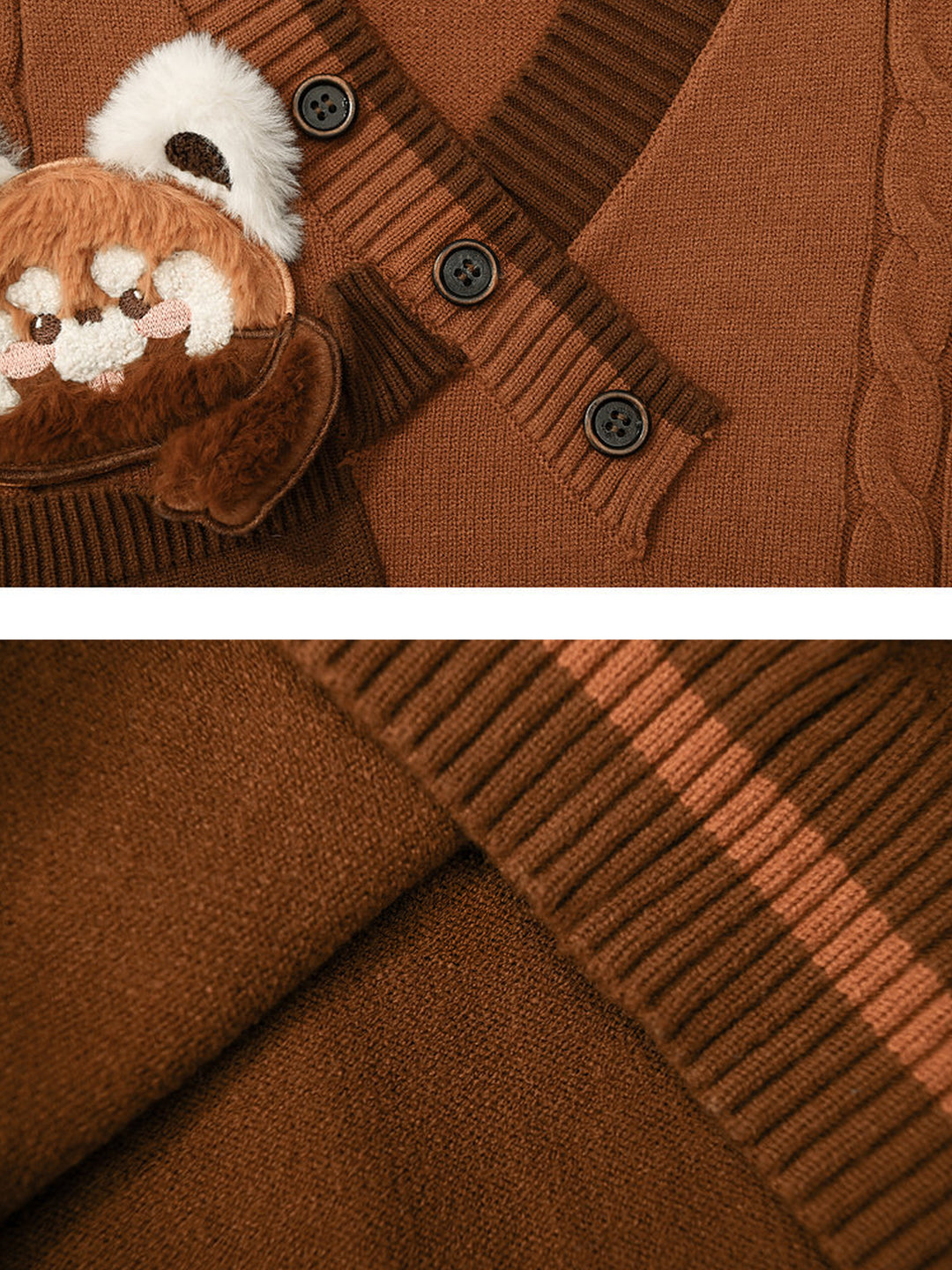 Red Panda Appliqué Knit Vest