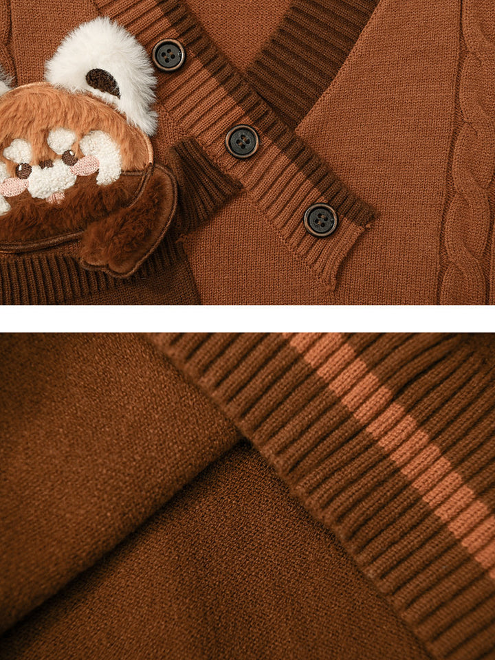 Red Panda Appliqué Knit Vest