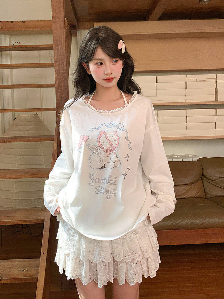 White Tiered Eyelet Mini Skirt