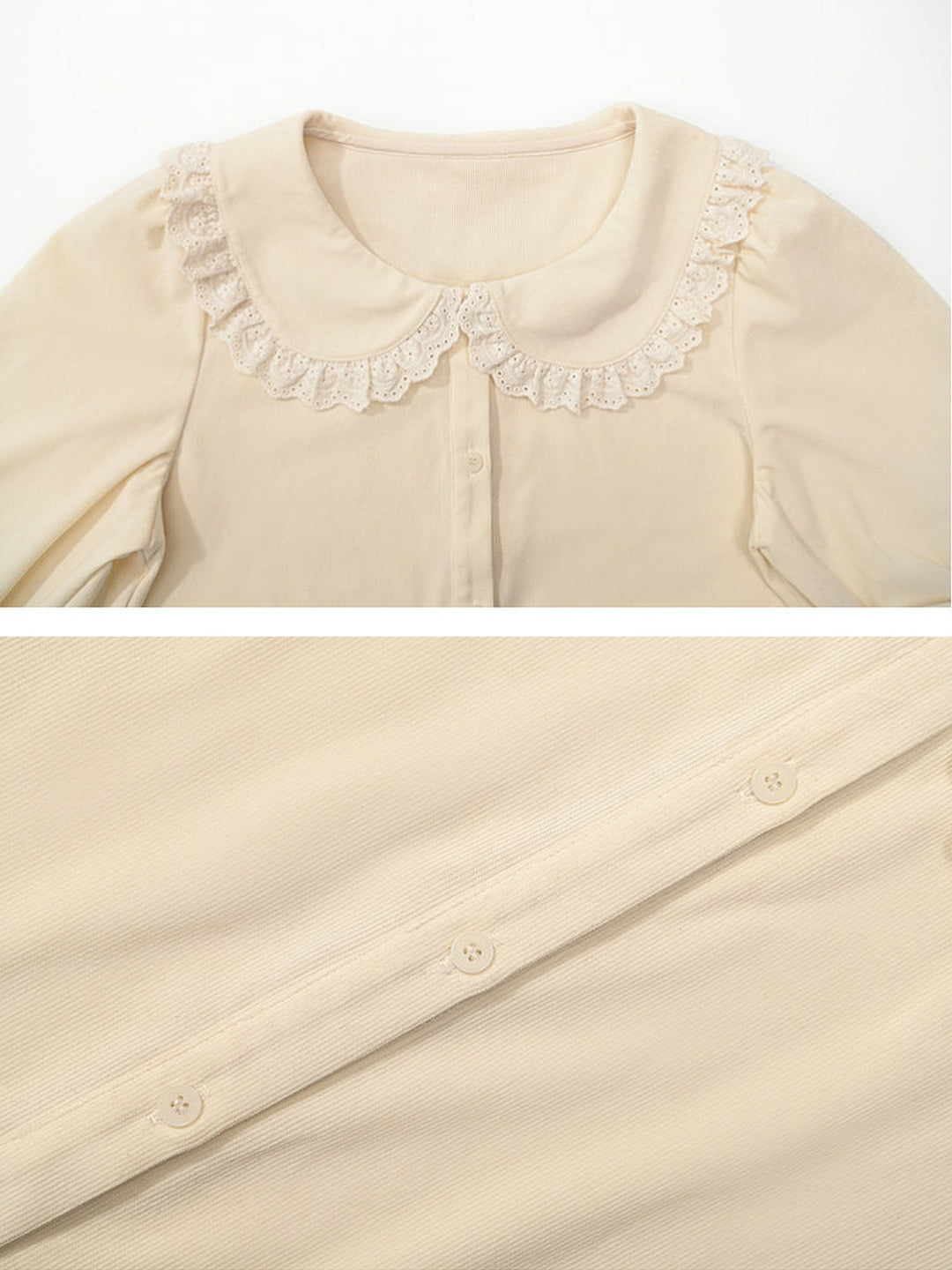 Scalloped Lace Peter Pan Collar Blouse