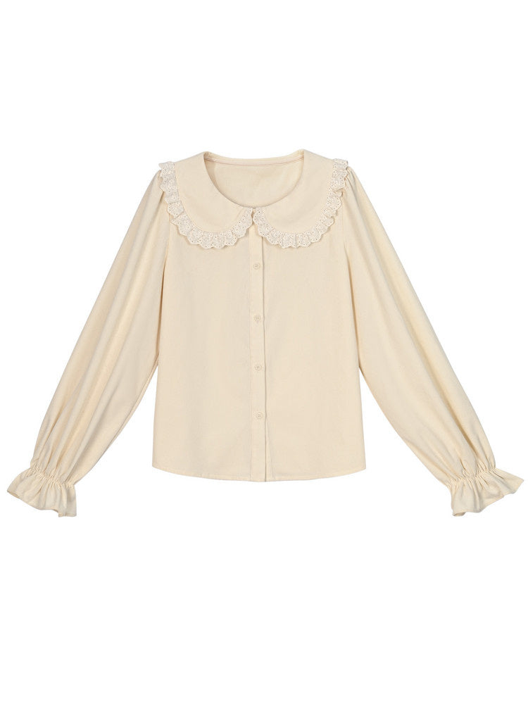 Scalloped Lace Peter Pan Collar Blouse