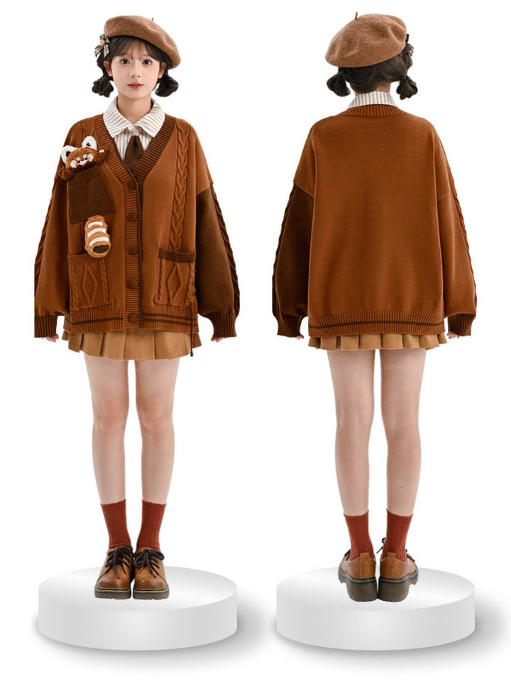 Mori Kei Red Panda Cardigan