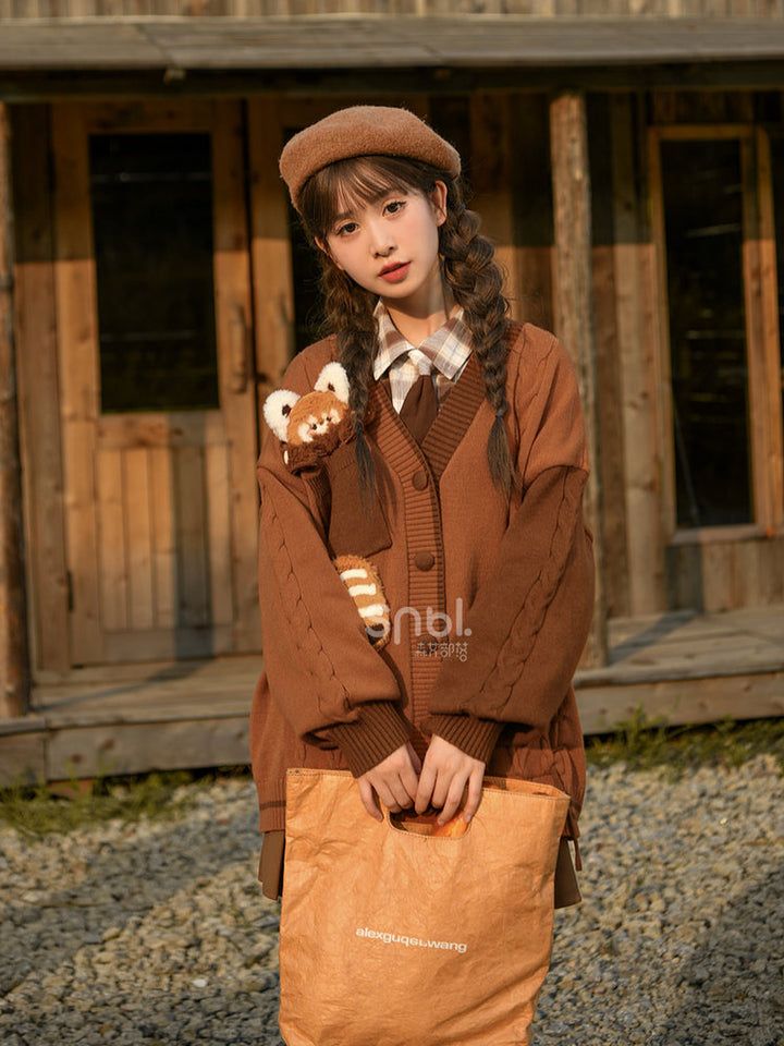 Mori Kei Red Panda Cardigan