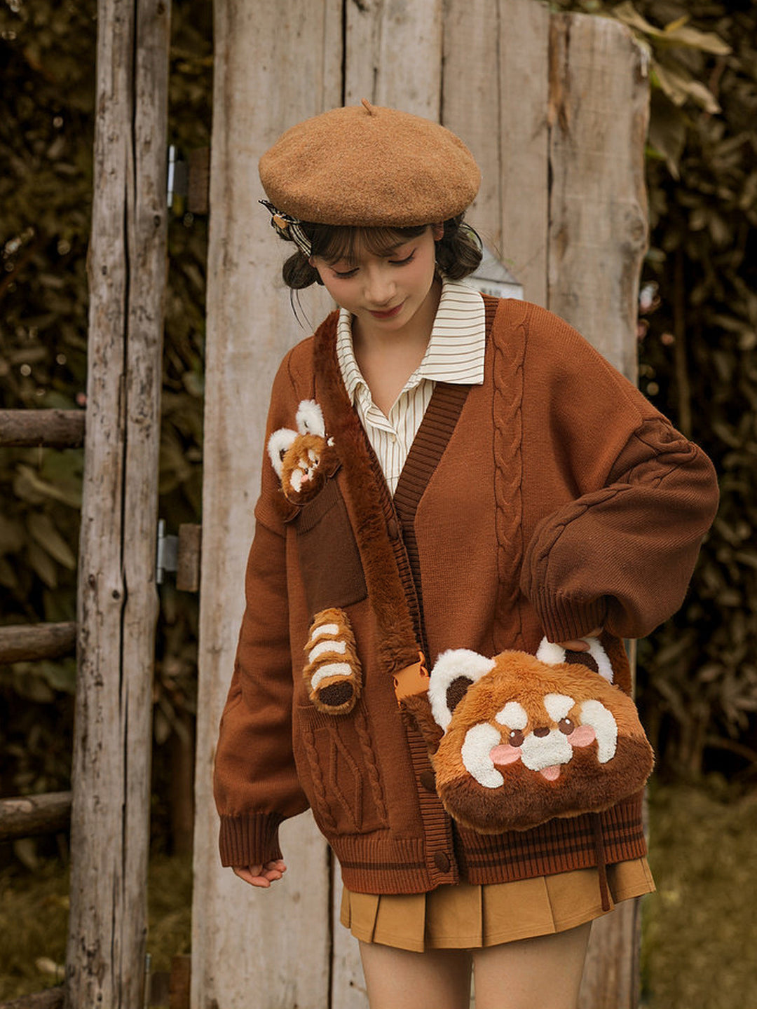 Mori Kei Red Panda Cardigan
