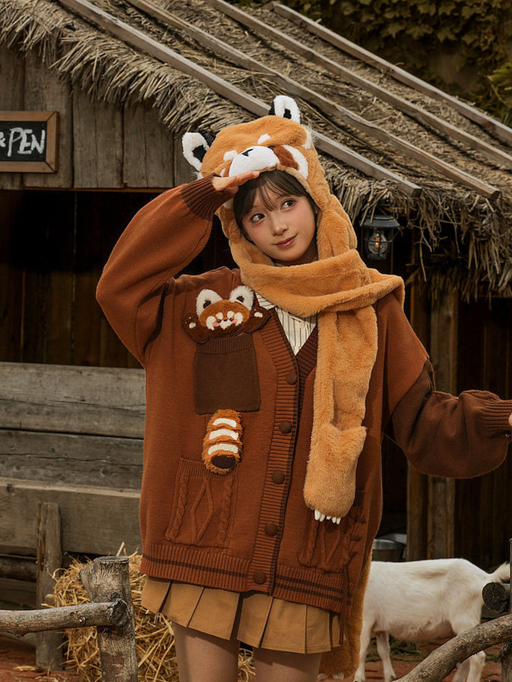 Mori Kei Red Panda Cardigan