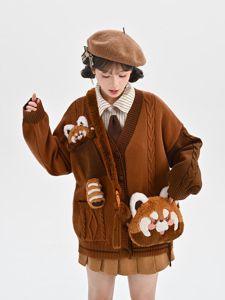 Mori Kei Red Panda Cardigan