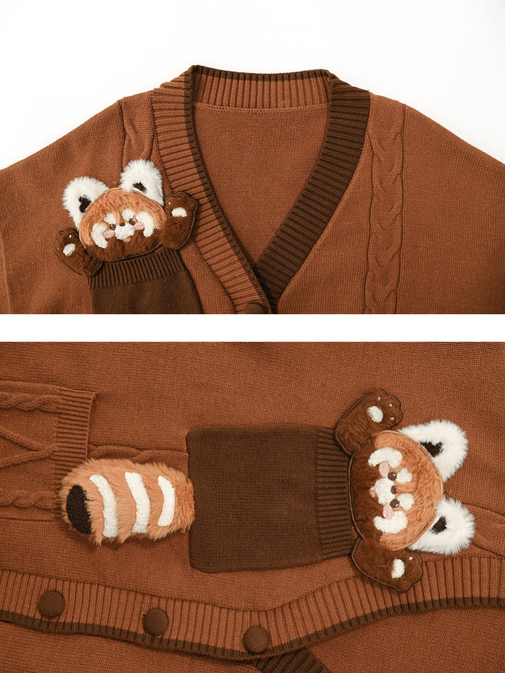 Mori Kei Red Panda Cardigan