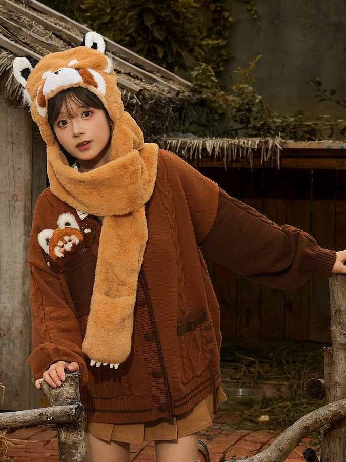 Mori Kei Red Panda Cardigan
