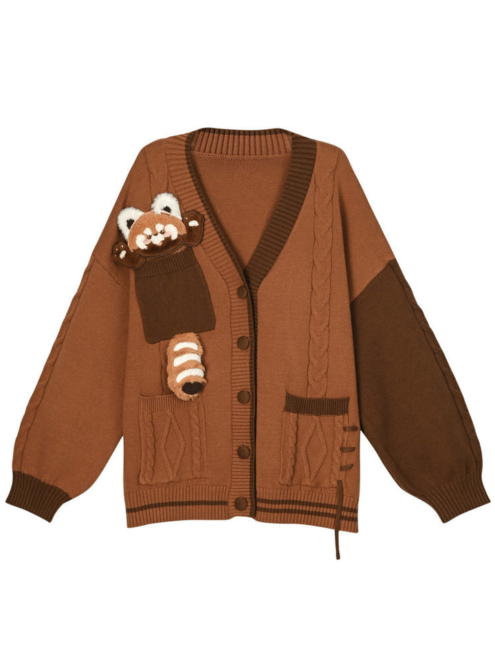 Mori Kei Red Panda Cardigan