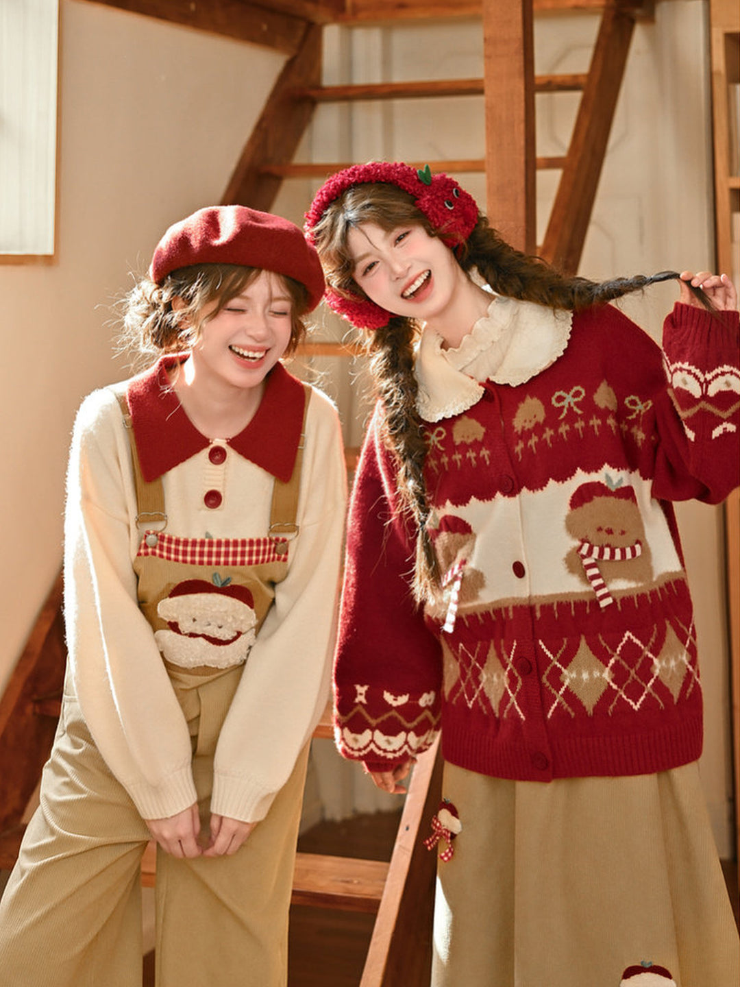 Teddy Bear Lace Collar Cardigan
