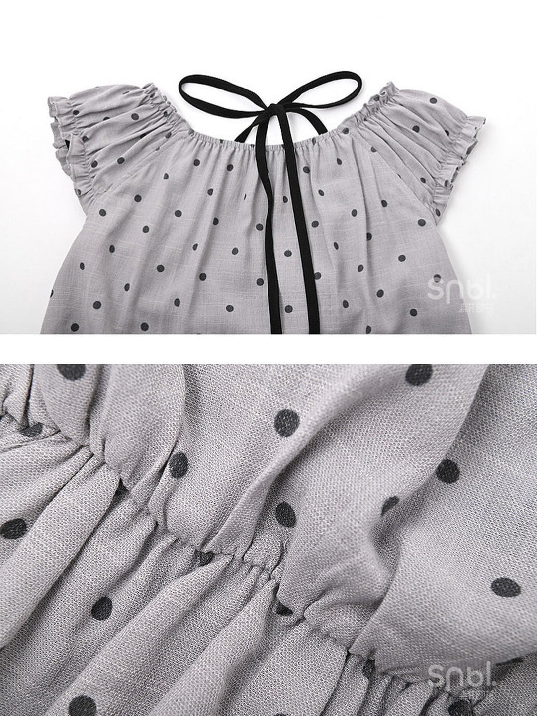 Polka Dot Cat Faux Two-Piece Top