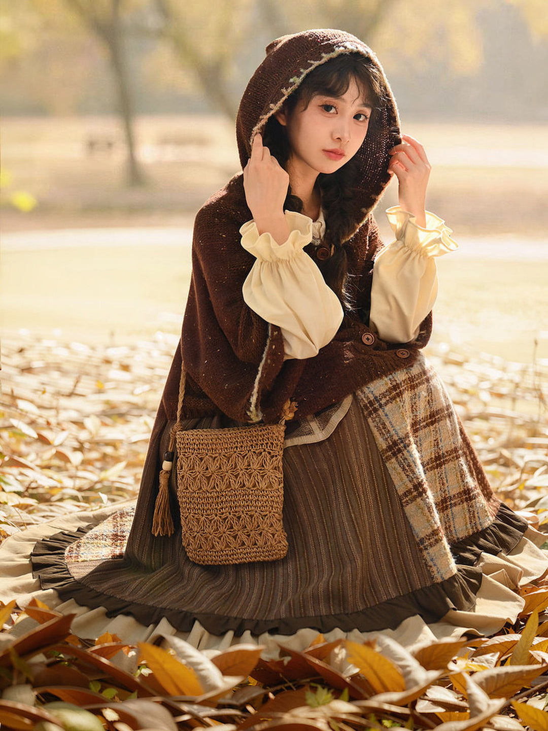 Mori Kei Patchwork Pinafore Dress