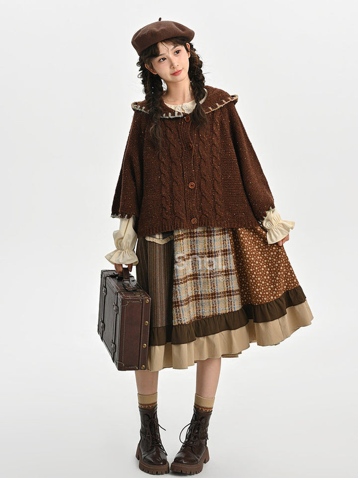 Mori Kei Patchwork Pinafore Dress