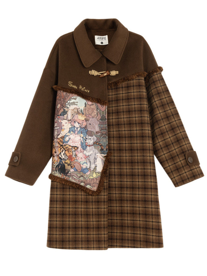 Mori Kei Tapestry Plaid Coat