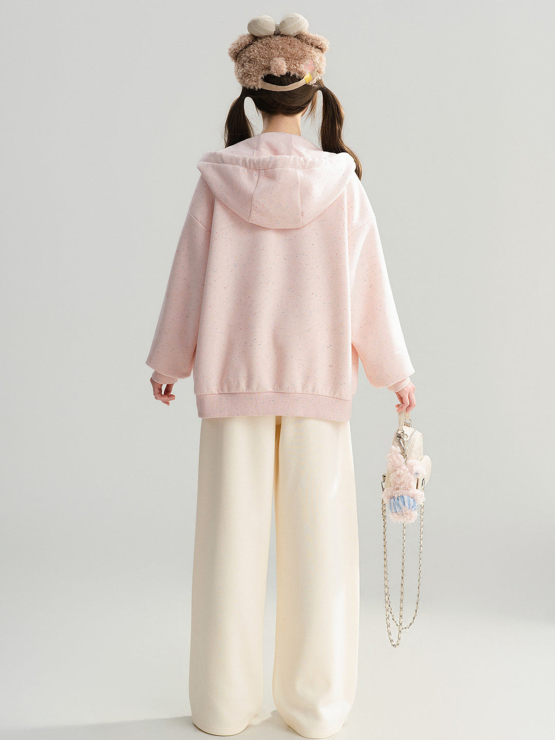 Puppy Appliqué Wide Leg Pants