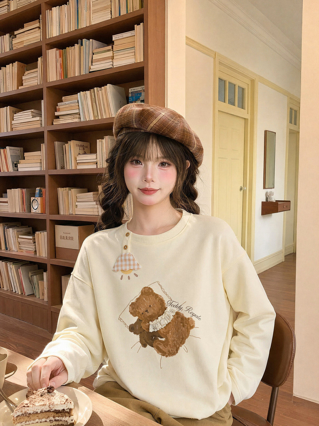 Teddy Bear Graphic Long Sleeve T-Shirt