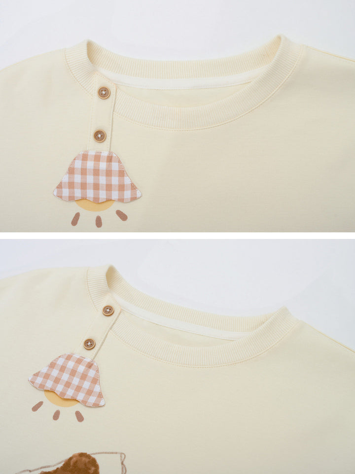 Teddy Bear Graphic Long Sleeve T-Shirt