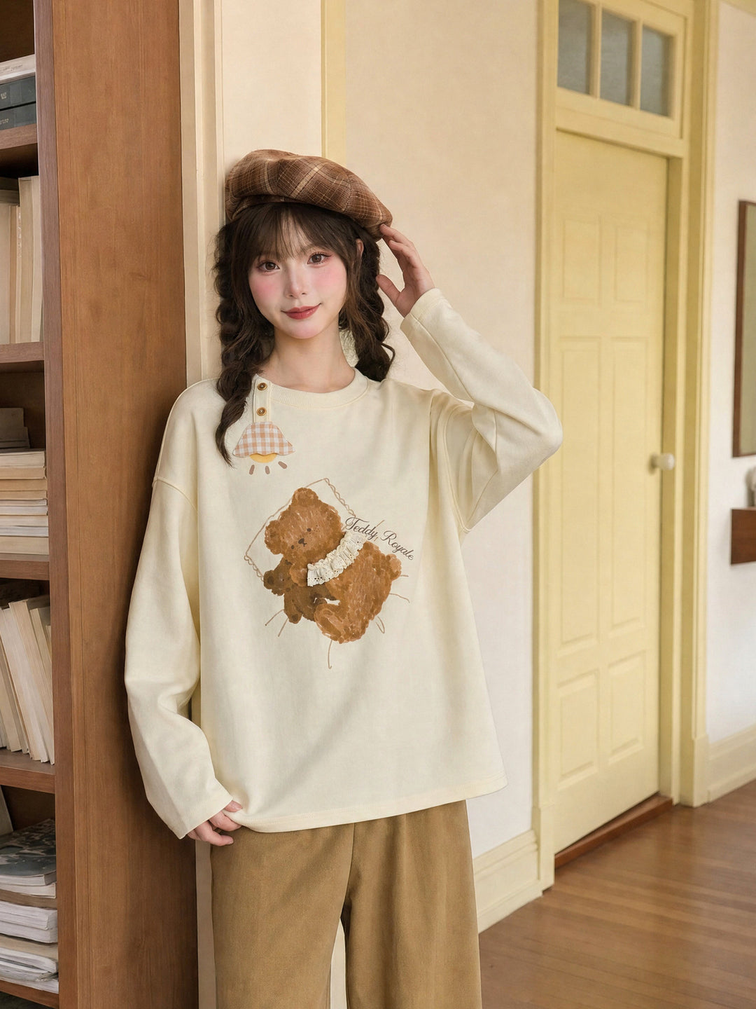 Teddy Bear Graphic Long Sleeve T-Shirt