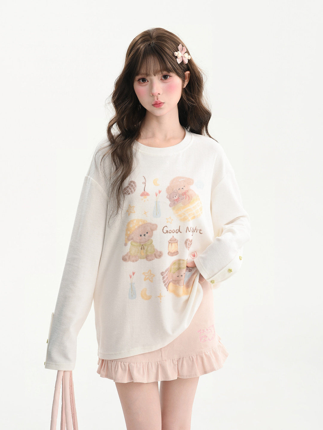 Kawaii Good Night Bear Graphic T-Shirt