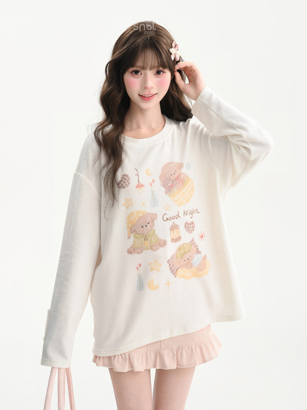Kawaii Good Night Bear Graphic T-Shirt