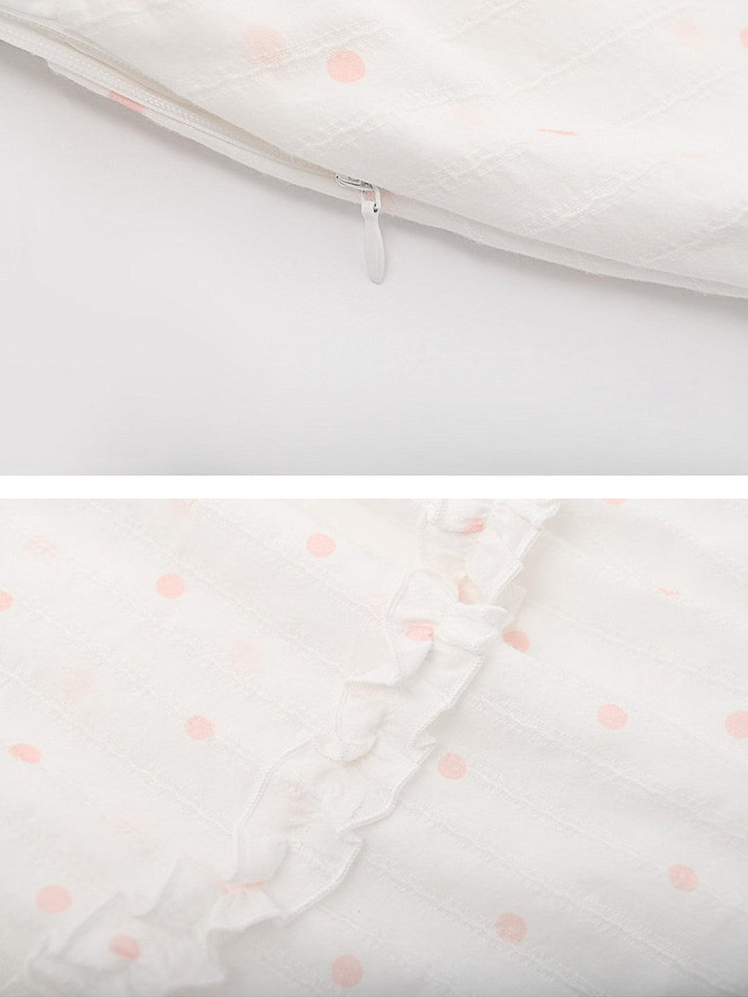 Pink Polka Dot Ruffle-Trim Mini Skirt