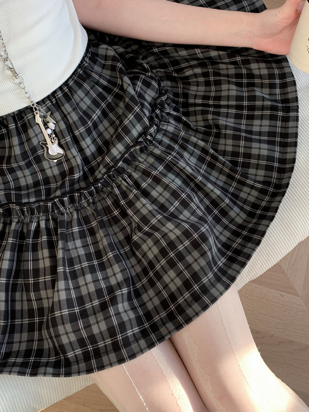 Preppy Plaid Ruffle-Trim Mini Skirt