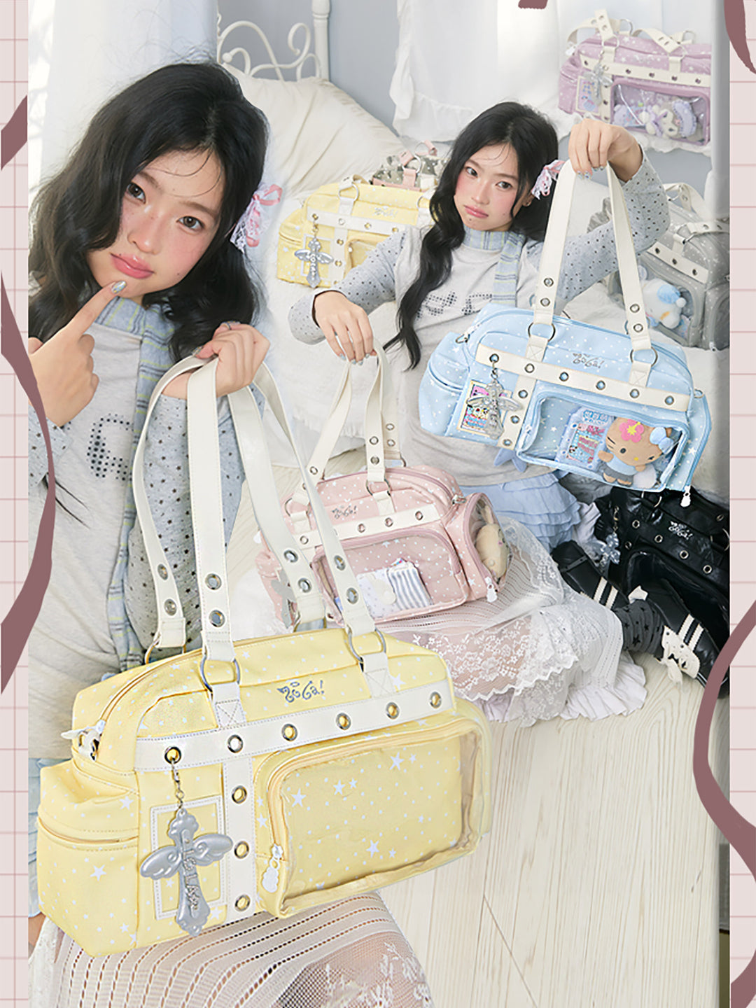 Boston Ita Bag with Clear Display Pockets