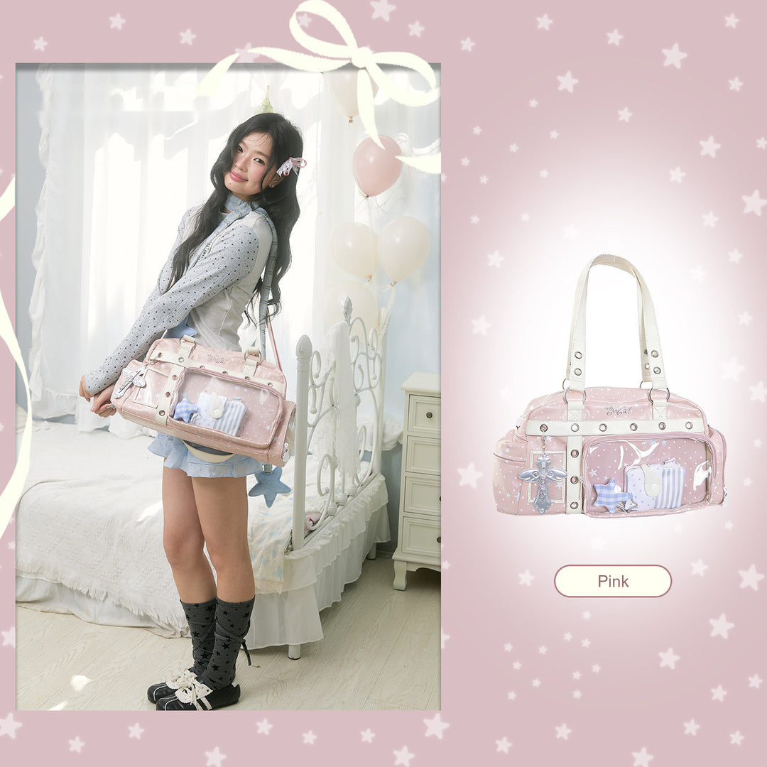 Boston Ita Bag with Clear Display Pockets