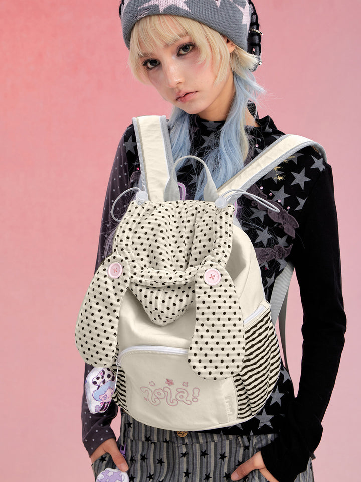 Hat-Inspired Backpack with Front and Side Zip Pockets