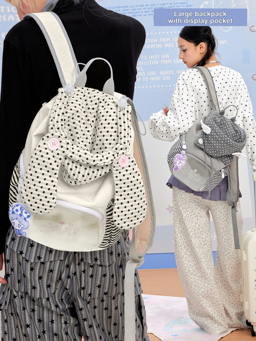 Hat-Inspired Backpack with Front and Side Zip Pockets