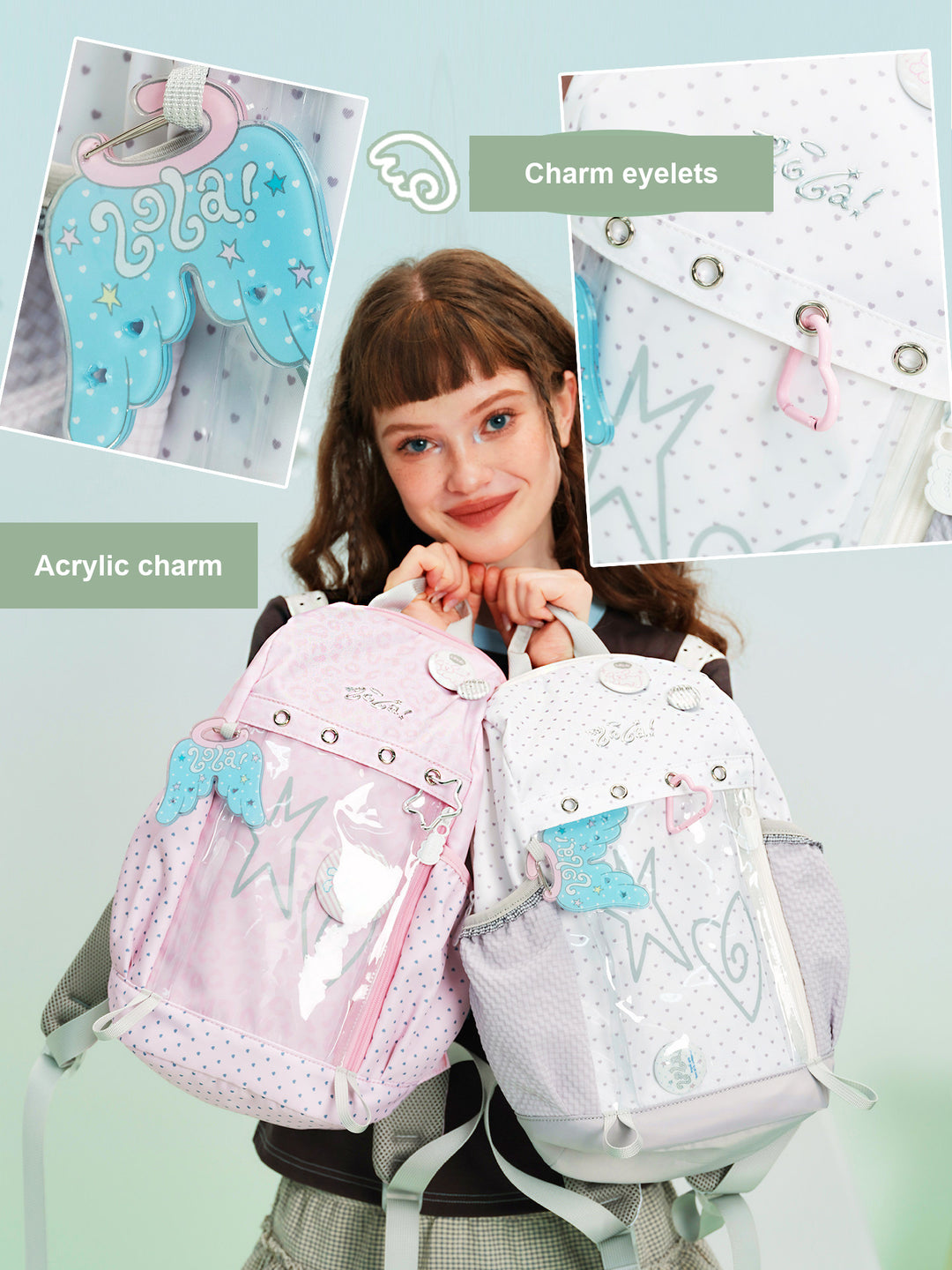 Ita Backpack with Clear Front Display Pocket