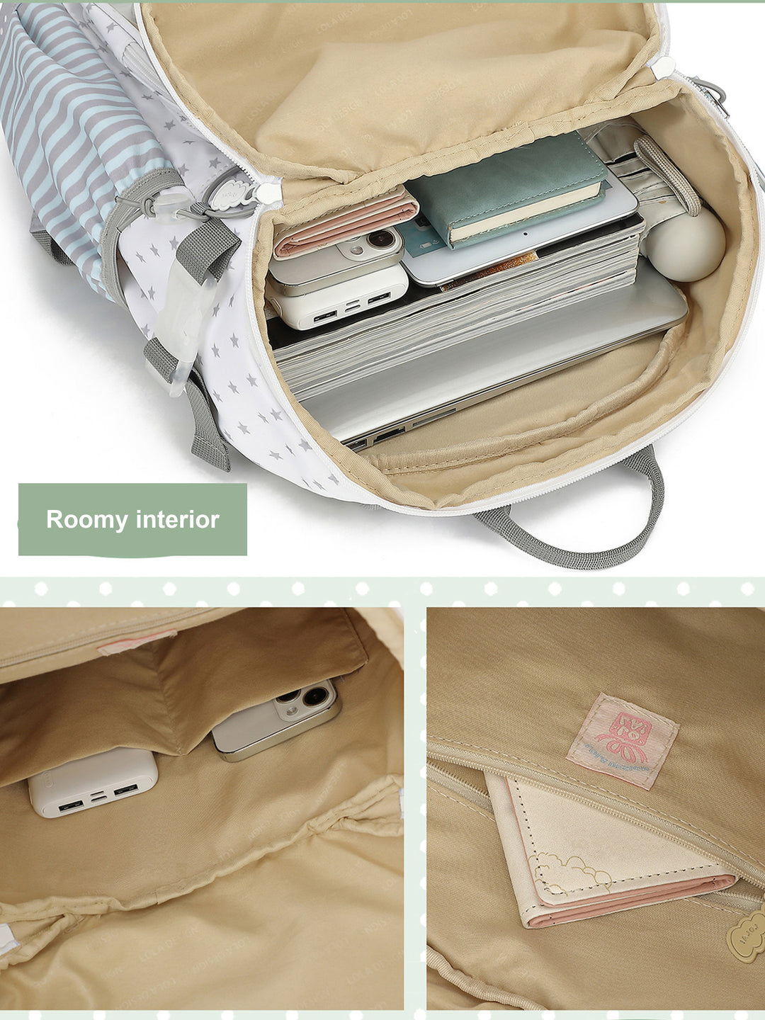 Ita Backpack with Clear Display Pocket and Cord Detail