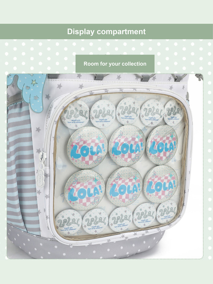 Ita Backpack with Clear Display Pocket and Cord Detail