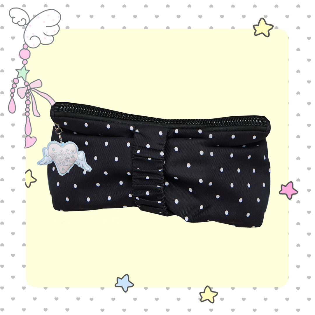 Polka Dot Bow Zip Pencil Case